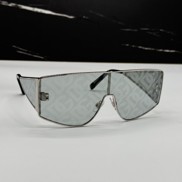 NEW DG2305 05/AL DOLCE&GABBANA SUNGLASSES OVERSIZED SILVER UNISEX EYEWEAR - Picture 4 of 12